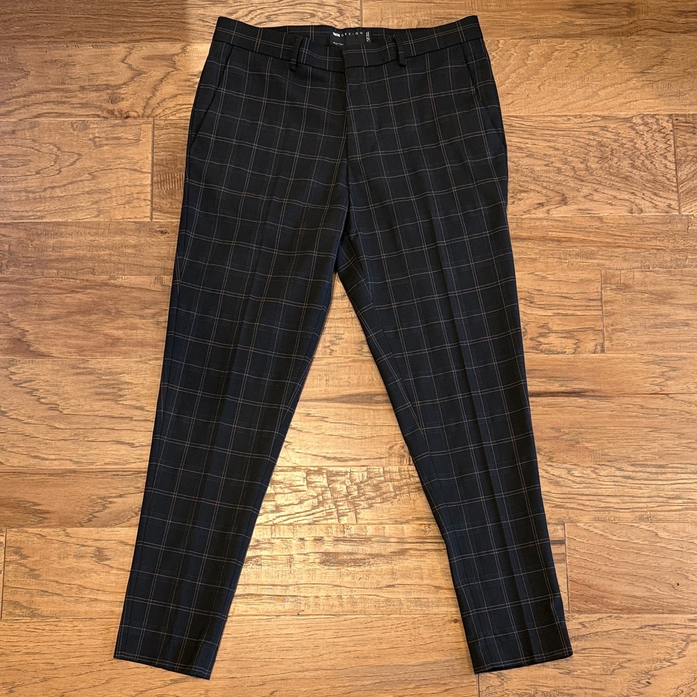 ASOS Black Plaid Men's Dress Pants